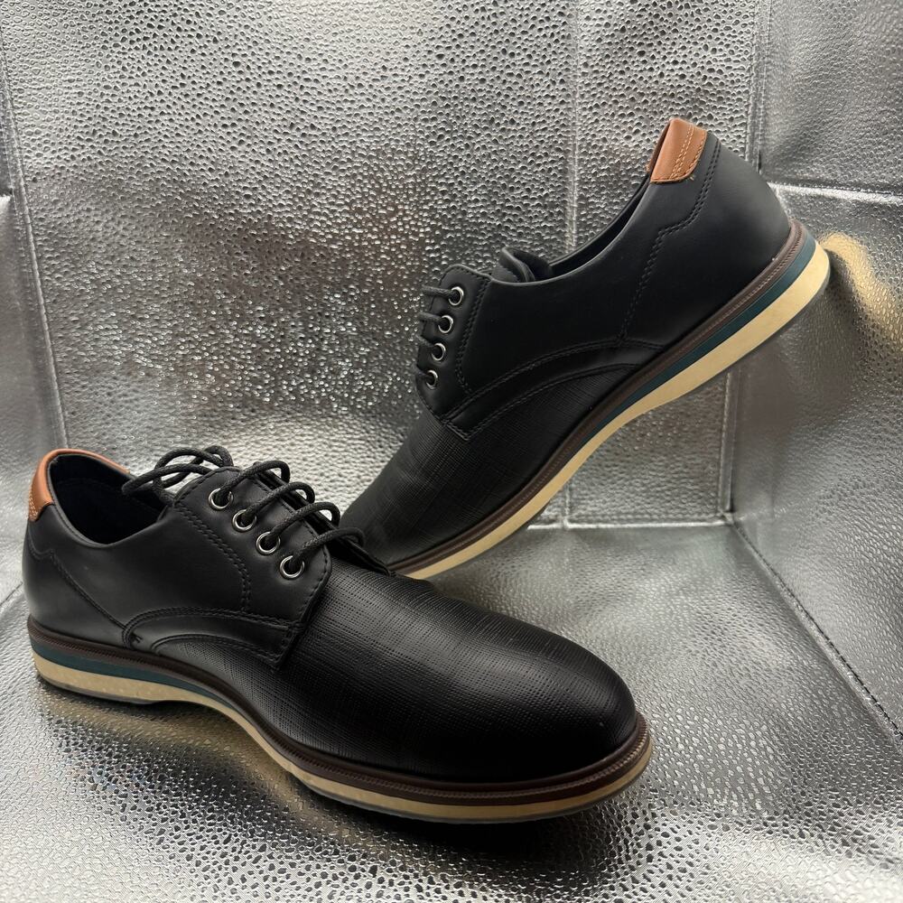 Bruno Marc Men’s 7.5 Black Oxford Dress Sneakers Lace Up LG19009M